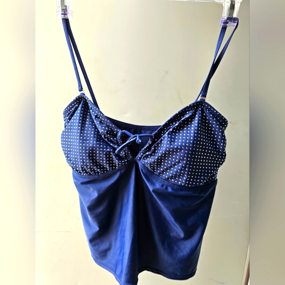 NAVY SWIM WEAR TOP with Silver ACCENTS PLUS SIZE 16 - Picture 7 of 7